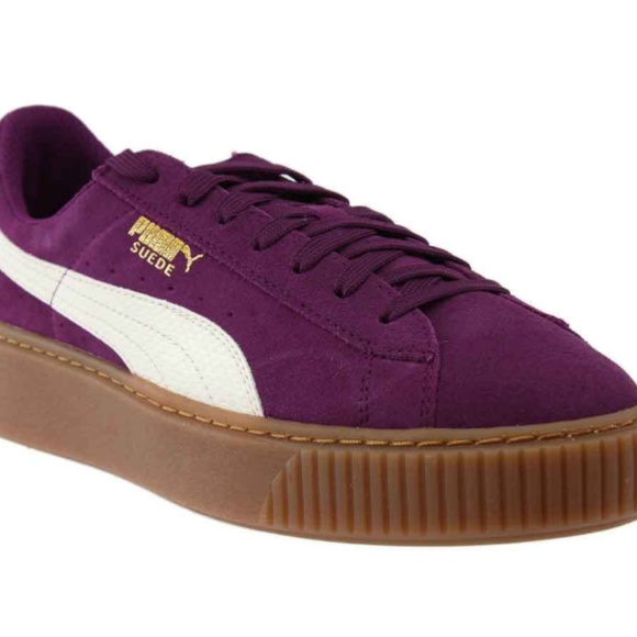puma suede platform purple